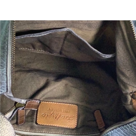 Free People Embossed Leather Italian Fold over Messenger crossbody bag Purse EUC - Picture 10 of 14